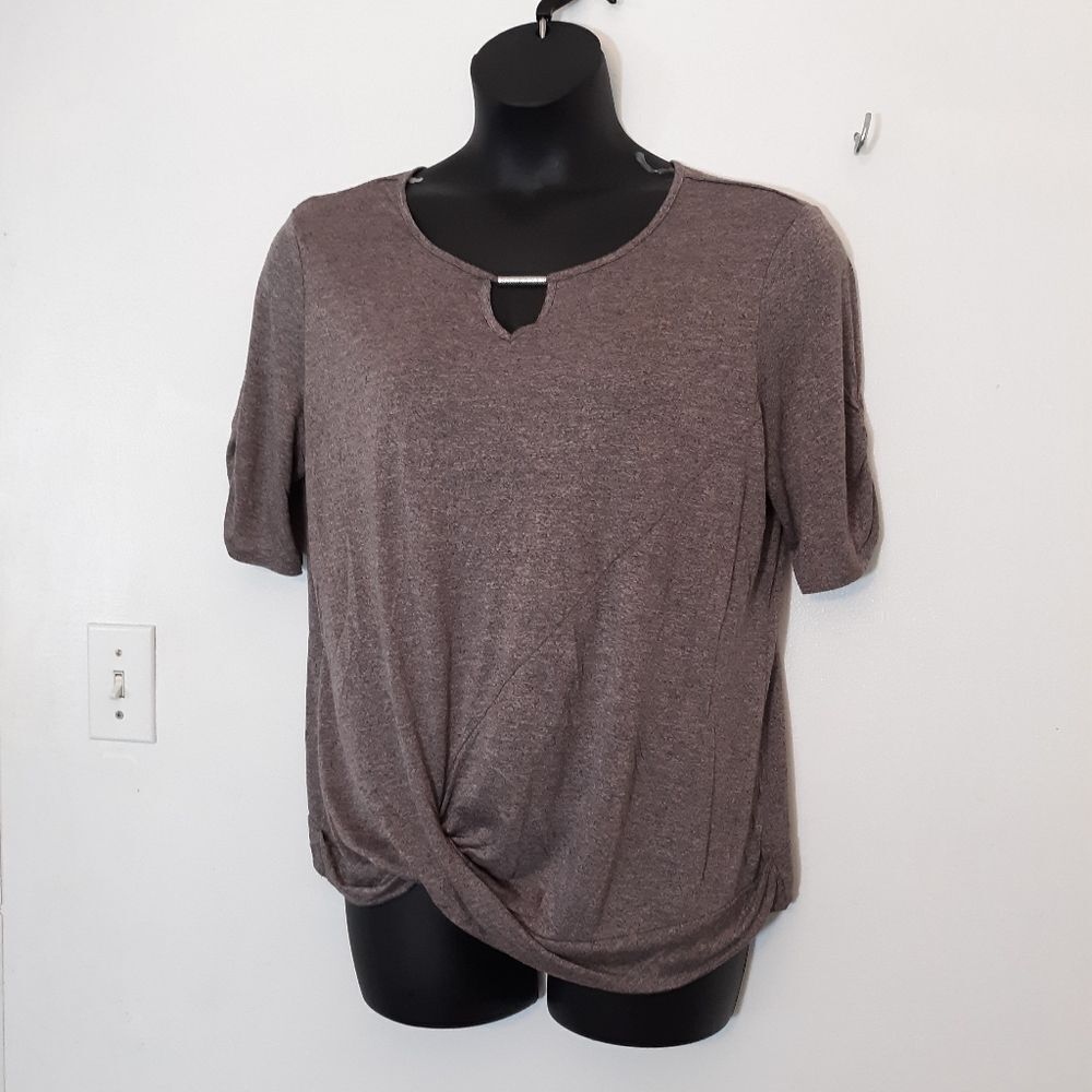 Apt.9 'rose gold' ruched sleeves blouse